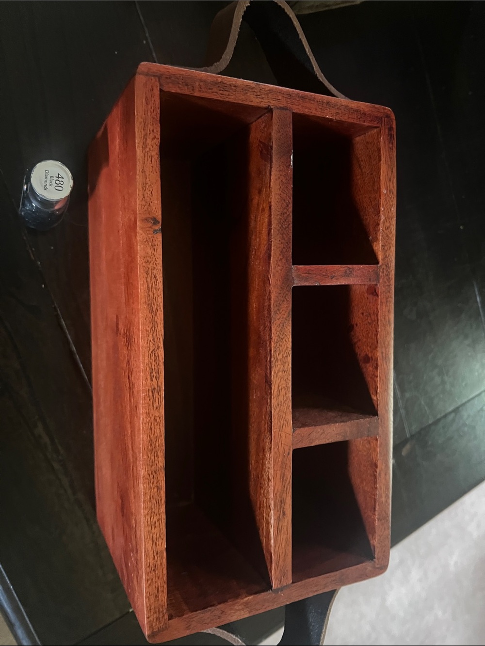Crate&Barrel solid wood caddy